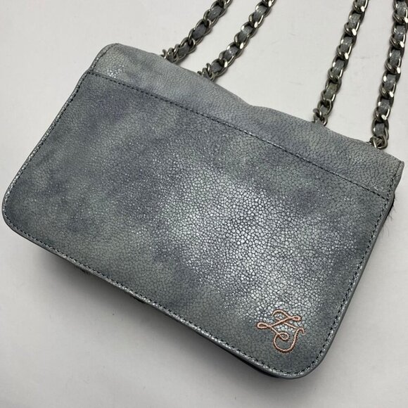 Z Spoke ZAC POSEN Americana Double Chain Strap Bag Grey/Silver - Picture 3 of 12
